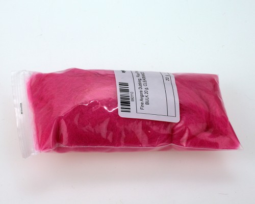 Fine Angora Dubbing, Fluo Pink, BULK 20 g